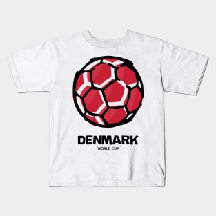 Denmark Football Country Flag Kids T-Shirt